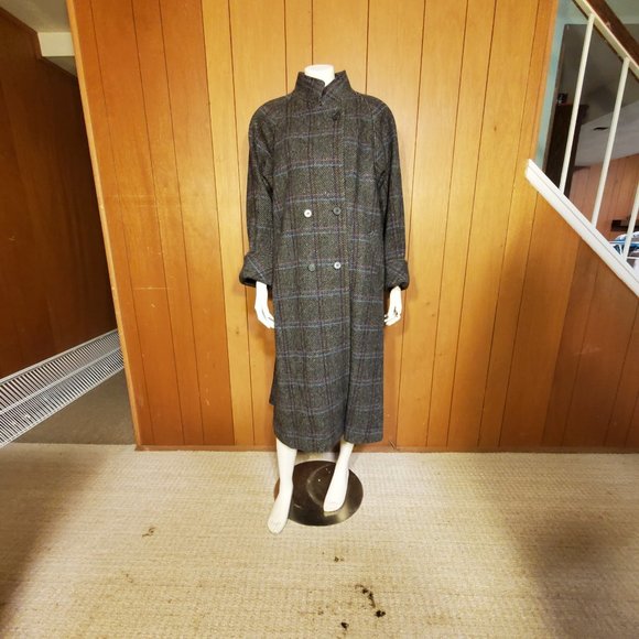 NWT Forecaster Bib-Coat Vintage Wool Trench Coat Women's Size 14 - Picture 10 of 16